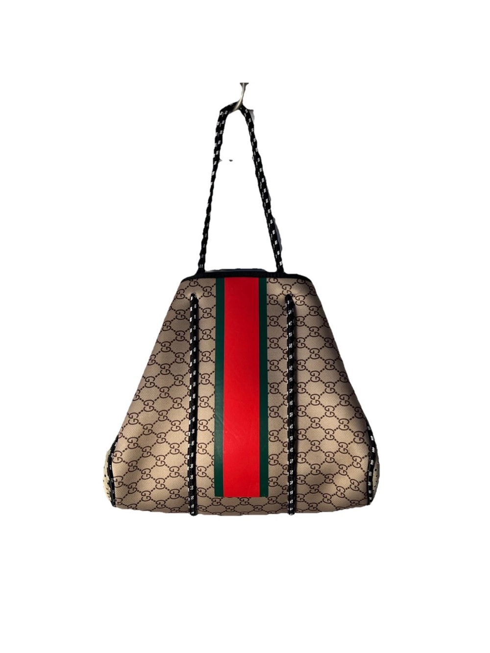 Neoprene Gucci Inspired Beige Tote  easy to monogram